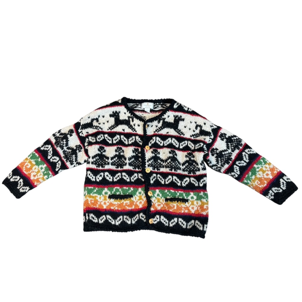EXPRESS TRICOT HAND KNITTED 100% LAMBS WOOL VINTAGE SWEATER medium